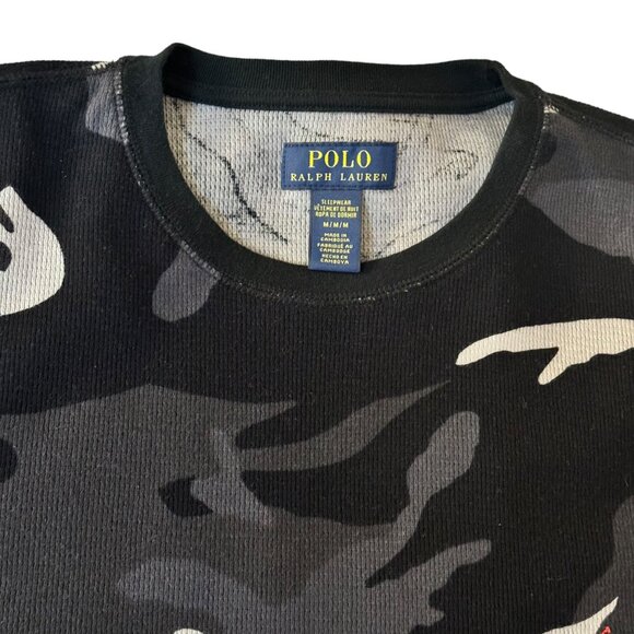 Polo Ralph Lauren Men's Camouflage Sleepwear Top, Size M, Black/Grey Camo - Picture 4 of 7
